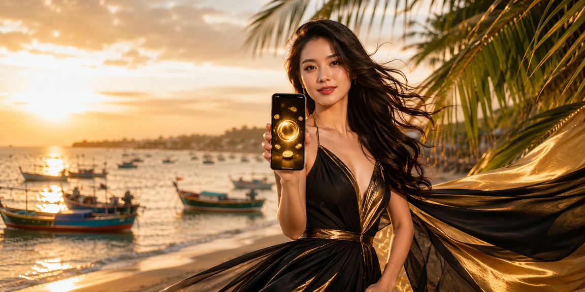 Người dùng tại Mũi Né trải nghiệm hoàn tiền và khuyến mãi khi tham gia xổ số trực tuyến trên bãi biển
